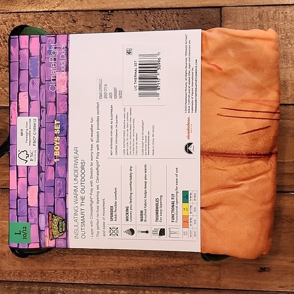 ClimateRight by Cuddl Duds TMNT Boys Thermal Set Size Large 10/12 - Picture 6 of 11